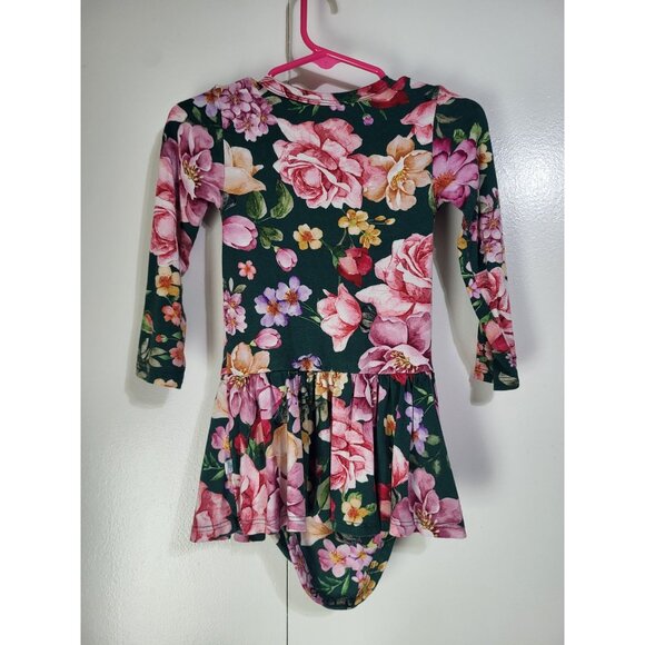Posh Peanut Baby Girl 18-24M Floral Long Sleeve Twirl Skirt Bodysuit Dress - Picture 3 of 8